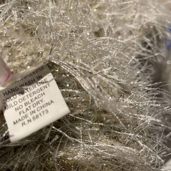 Raga Shimmer Fuzzy Holiday‎ Sweater Women’s Small Tinsel V-Neck - Picture 5 of 6